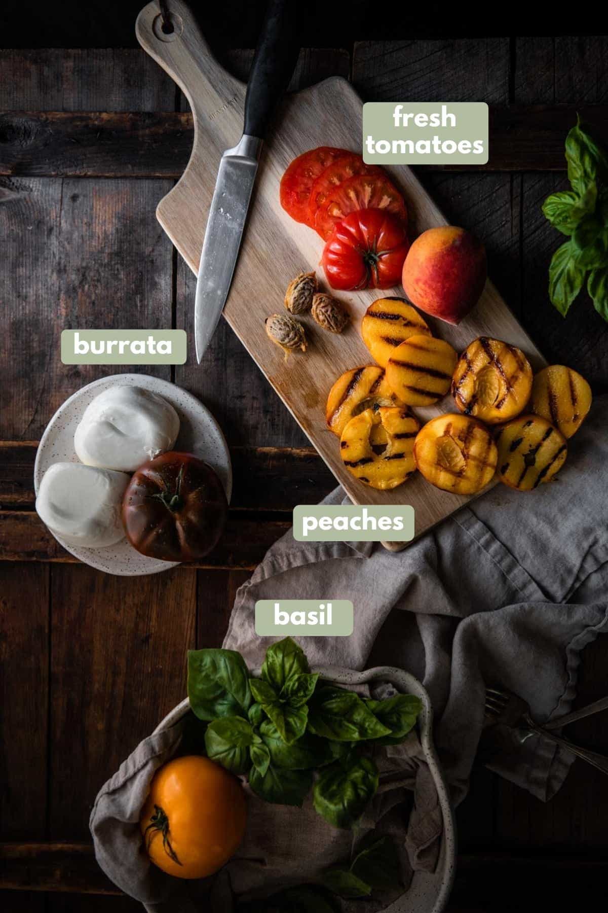 labeled ingredients overhead photo