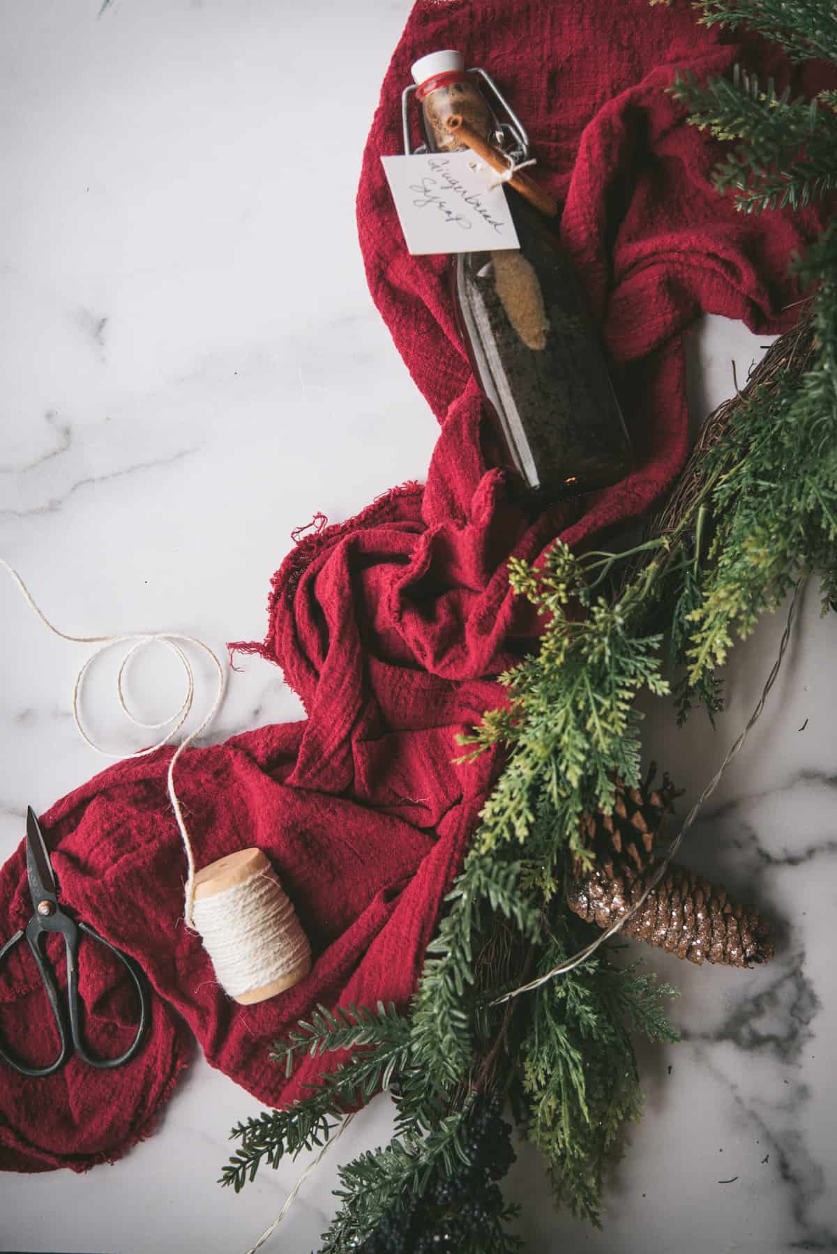 gingerbread syrup in a bottle 