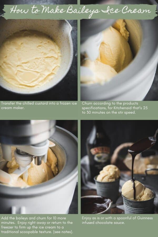 step by step instructions for making baileys ice cream