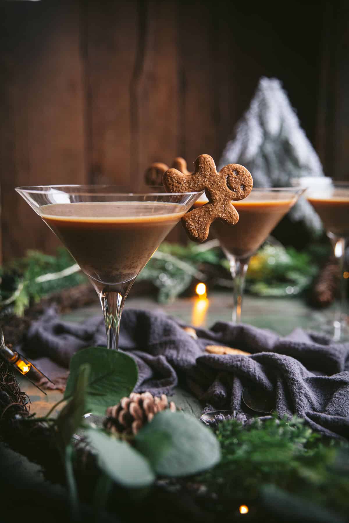 Gingerbread Christmas Martini Glasses